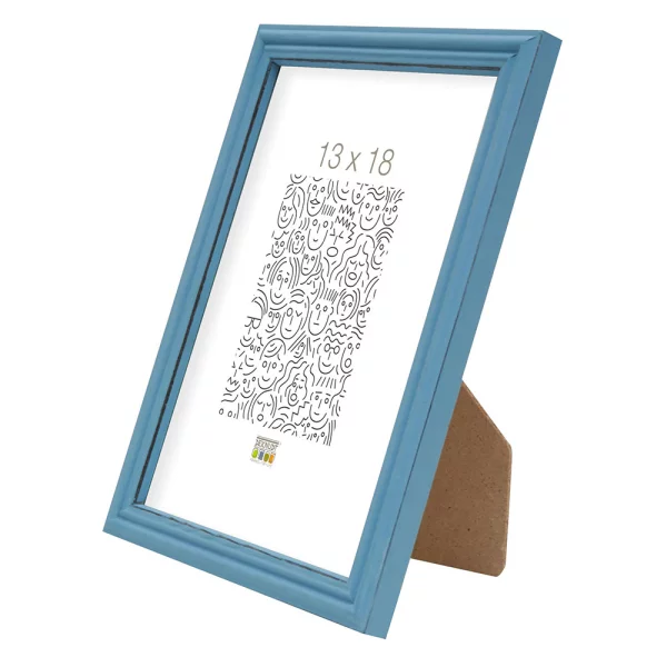 Cadre en bois Sambre 10x15 cm | bleu | verre standard (2 mm)