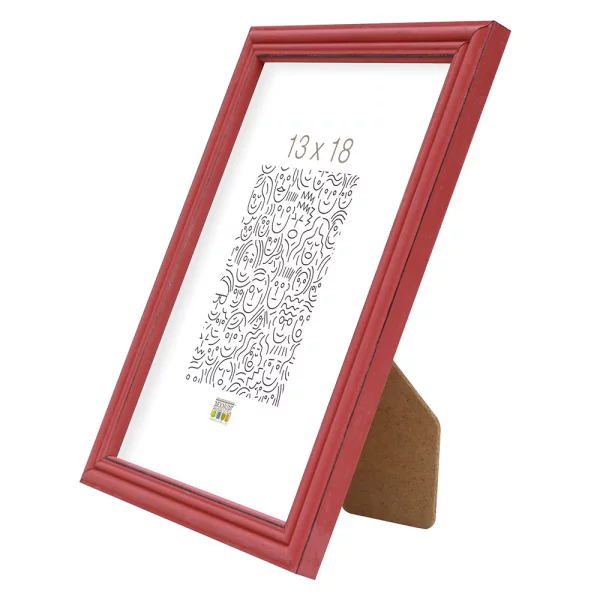 Holz Bilderrahmen Sambre 10x15 cm | rot | Normalglas (2 mm)