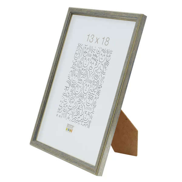 Cadre en bois Laura 10x15 cm | argent | verre standard (2 mm)