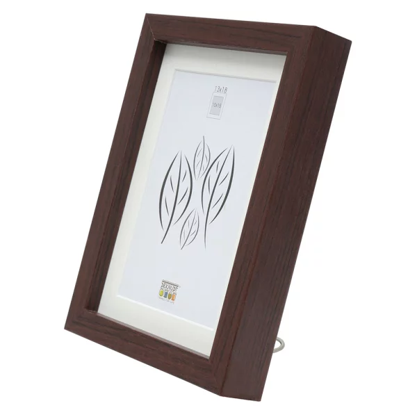 Holz Bilderrahmen Louise mit Passepartout 40x50 cm | Braun | Normalglas (2 mm)