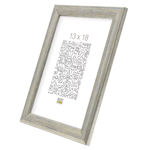 Cadre en bois Luise 10x15 cm | argent brossé | verre standard (2 mm)