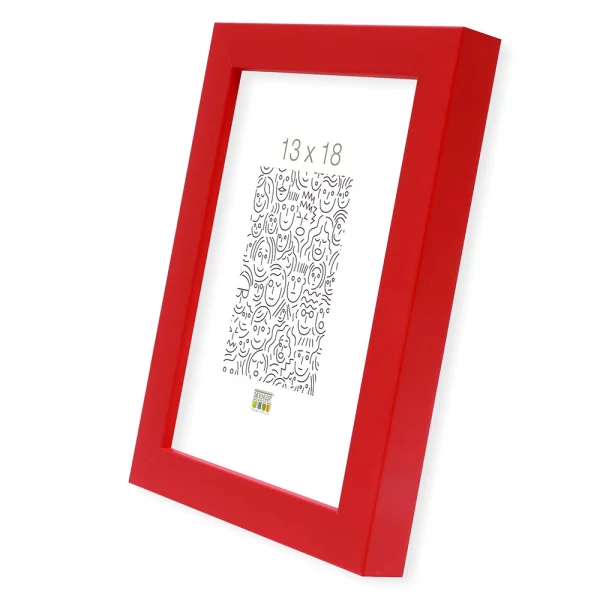 Holz Bilderrahmen Ela 40x40 cm | Rot | Normalglas (2 mm)