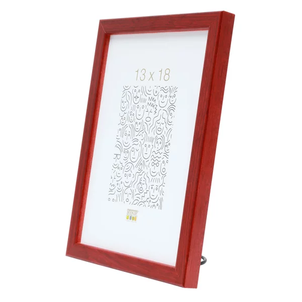 Cadre en bois Lola 9x13 cm | rouge | verre standard (2 mm)