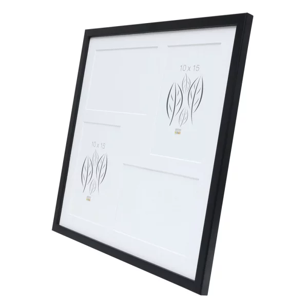 Cadre multi photos Lola pour 4 photos 10x15 cm | noir | verre standard (2 mm)
