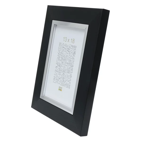 Kunststoff Bilderrahmen Emma 50x50 cm | Schwarz | Normalglas (2 mm)