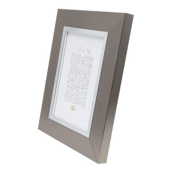 Kunststoff Bilderrahmen Emma 50x50 cm | Silber | Normalglas (2 mm)