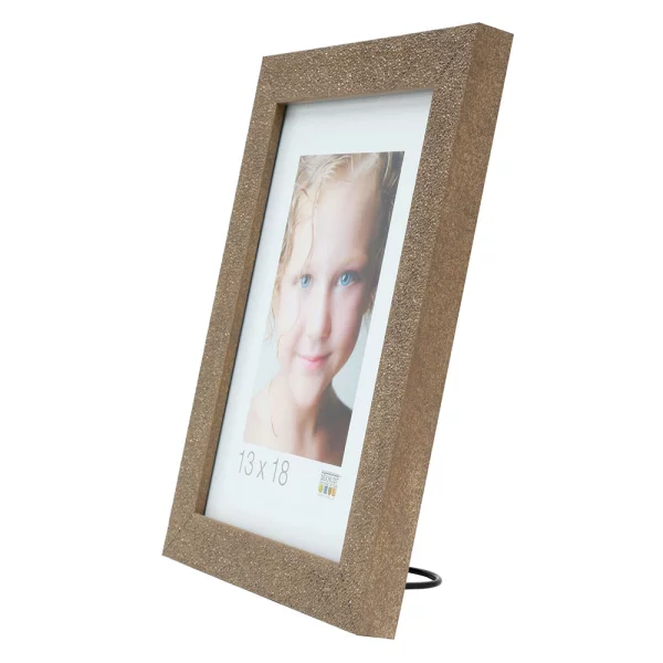 Cadre en plastique Lucas 9x13 cm | or effet pailleté | verre standard (2 mm)