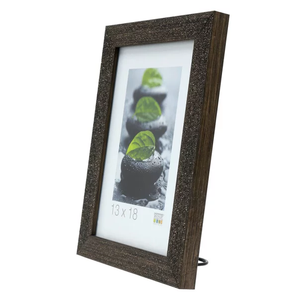 Kunststoff Bilderrahmen Lucas 20x30 cm | Schwarz Glittereffekt | Normalglas (2 mm)