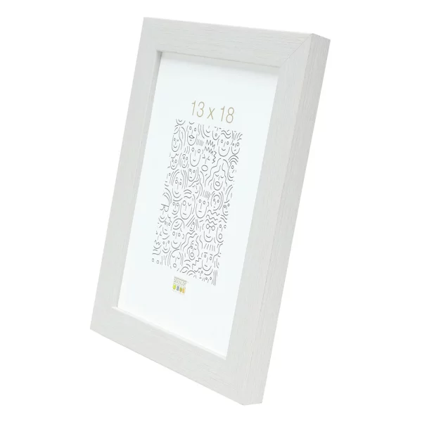 Cadre en plastique Lucas 28x35 cm | blanc, avec veinure | verre standard (2 mm)
