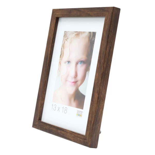 Cadre en bois David 9x13 cm | brun | verre standard (2 mm)