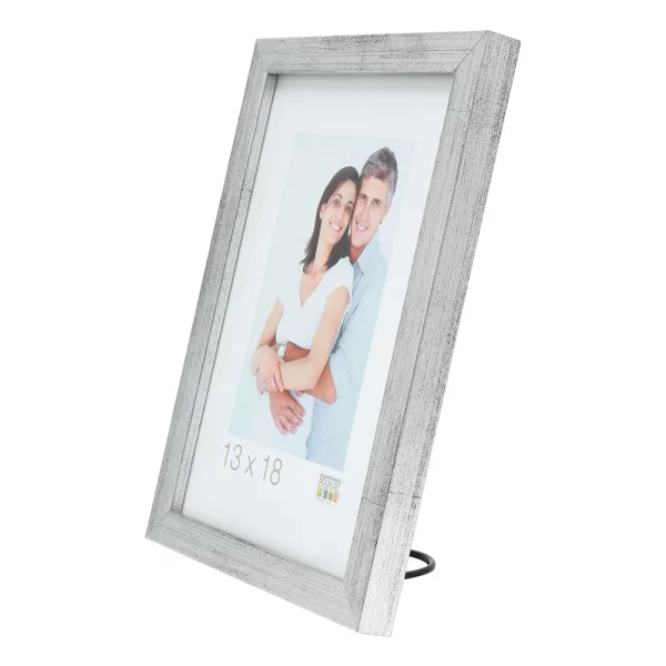 Cadre en bois David 9x13 cm | argent | verre standard (2 mm)