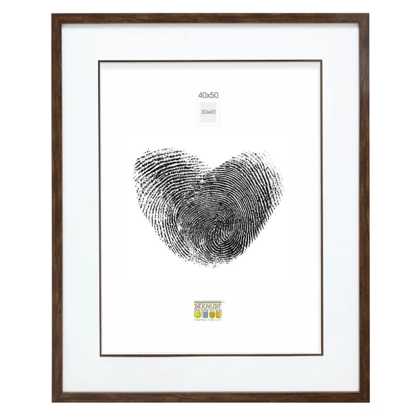 Cadre en bois David avec passe-partout 15x20 cm (10x15 cm) | brun | verre standard (2 mm)