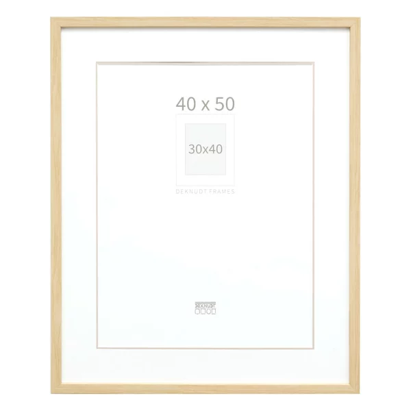 Cadre en bois David avec passe-partout 20x20 cm (13x13 cm) | naturel | verre standard (2 mm)