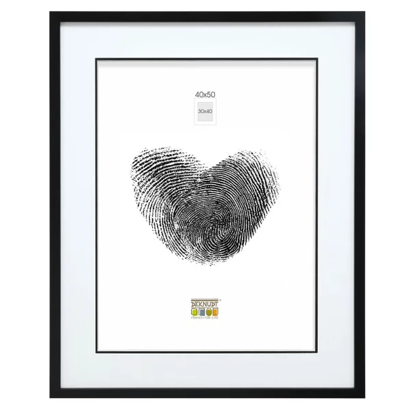 Cadre en bois David avec passe-partout 15x20 cm (10x15 cm) | noir | verre standard (2 mm)