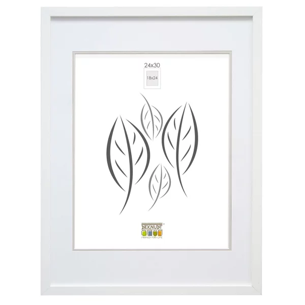 Cadre en bois David avec passe-partout 15x20 cm (10x15 cm) | blanc | verre standard (2 mm)