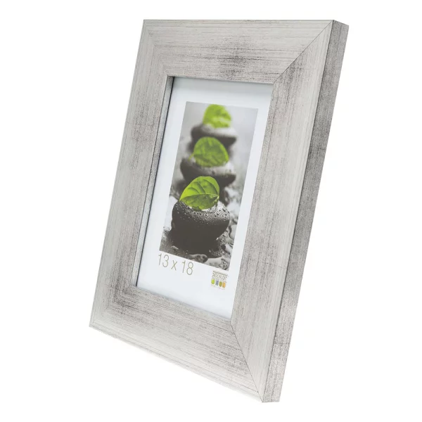 Cadre en bois Heibaart 13x18 cm | argent | verre standard (2 mm)
