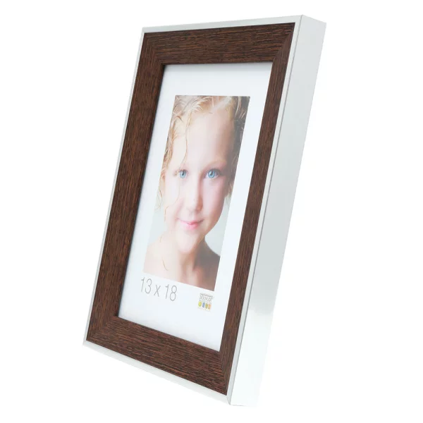 Cadre en plastique Maaseik 15x15 cm | brun | verre standard (2 mm)