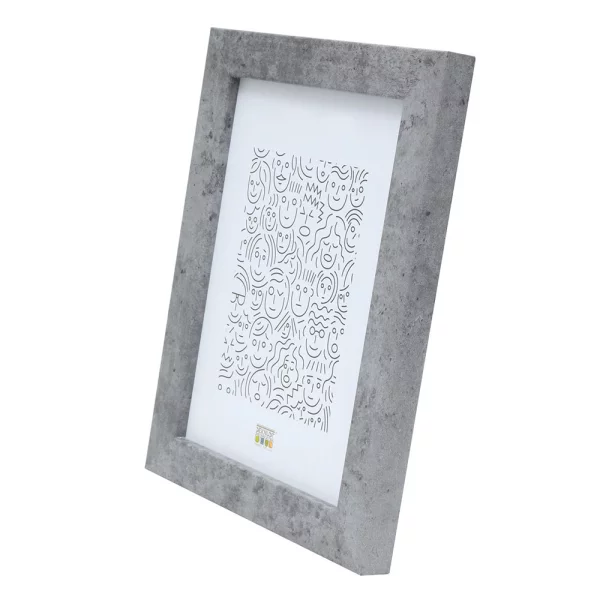 Cadre en bois Bernard 10x15 cm | béton | verre standard (2 mm)