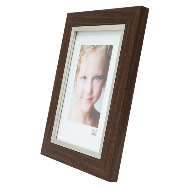 Cadre en plastique Leo 10x15 cm | brun-argent | verre standard (2 mm)