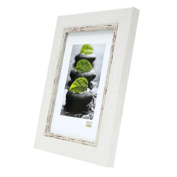 Cadre en plastique Leo 10x15 cm | blanc-beige vintage | verre standard (2 mm)