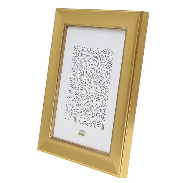 Holz Bilderrahmen Deinze 15x20 cm | Gold | Normalglas (2 mm)