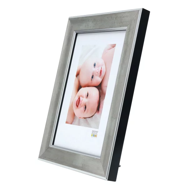 Cadre en bois Deinze 24x30 cm | argent | verre standard (2 mm)