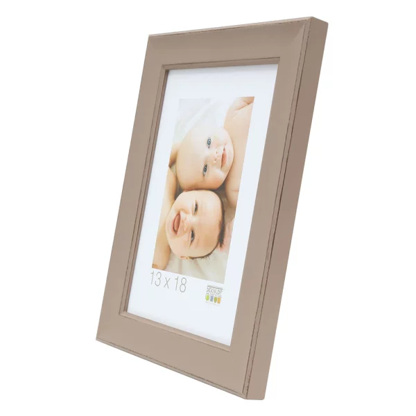 Cadre en bois Timeo 10x15 cm | taupe | verre standard (2 mm)