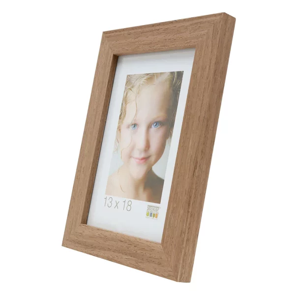 Holz Bilderrahmen Tina 24x30 cm | Braun-Grau | Normalglas (2 mm)