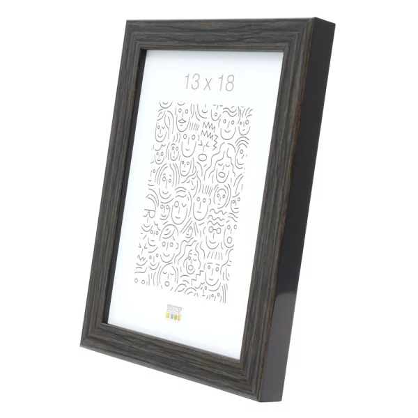 Cadre en plastique imitation loupe de bois 30x40 cm | gris-brun | verre standard (2 mm)