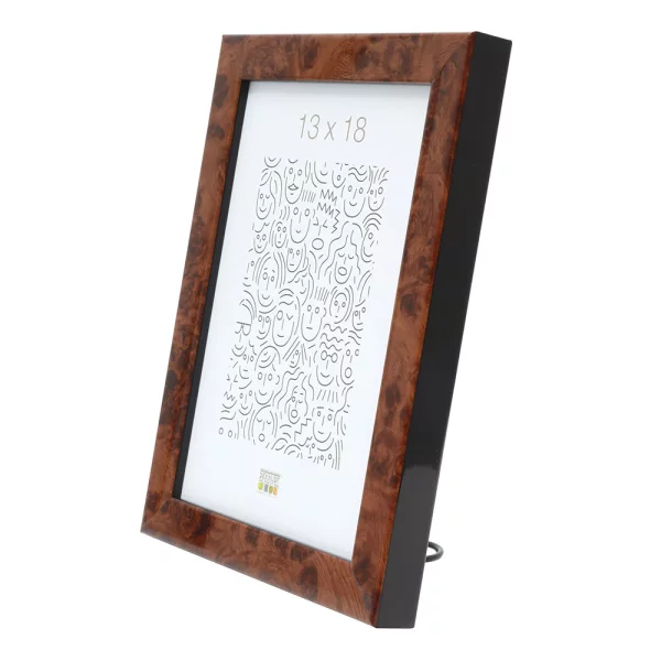 Cadre en plastique imitation loupe de bois 30x45 cm | brun clair | verre standard (2 mm)