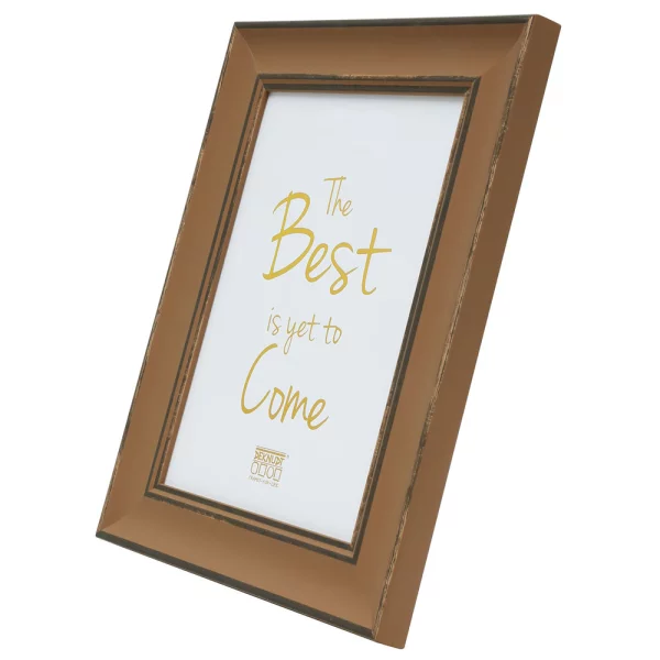 Cadre photo en bois Lucie avec bords de couleur contrastée 10x15 cm | brun | verre standard (2 mm)