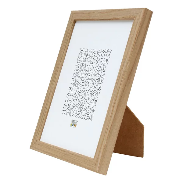 Cadre en bois plein chêne 10x15 cm | chêne clair | verre standard (2 mm)