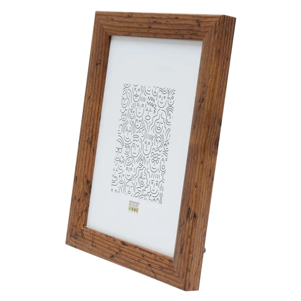 Holz Bilderrahmen Olivia 10x15 cm | Braun gemasert | Normalglas (2 mm)