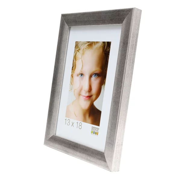 Holz-Bilderrahmen Olivia 15x15 cm | Grau-Silber | Normalglas (2 mm)