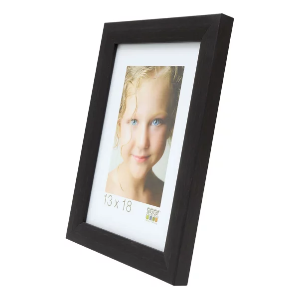 Holz Bilderrahmen Olivia 10x10 cm | Schwarz | Normalglas (2 mm)