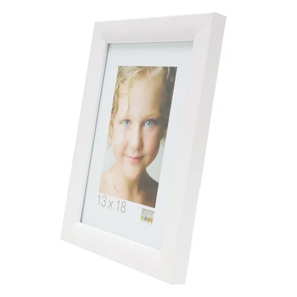 Holz Bilderrahmen Olivia 10x15 cm | Weiß | Normalglas (2 mm)