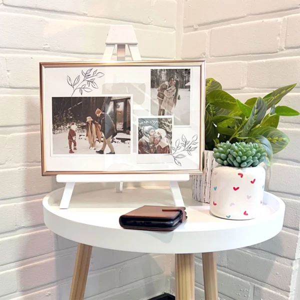 Chevalet décoratif en bois - hauteur 34 cm 25x34 cm | blanc