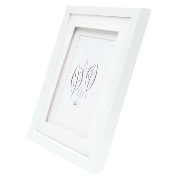 Cadre en bois Anna avec passe-partout double 10x15 cm | blanc | verre standard (2 mm)