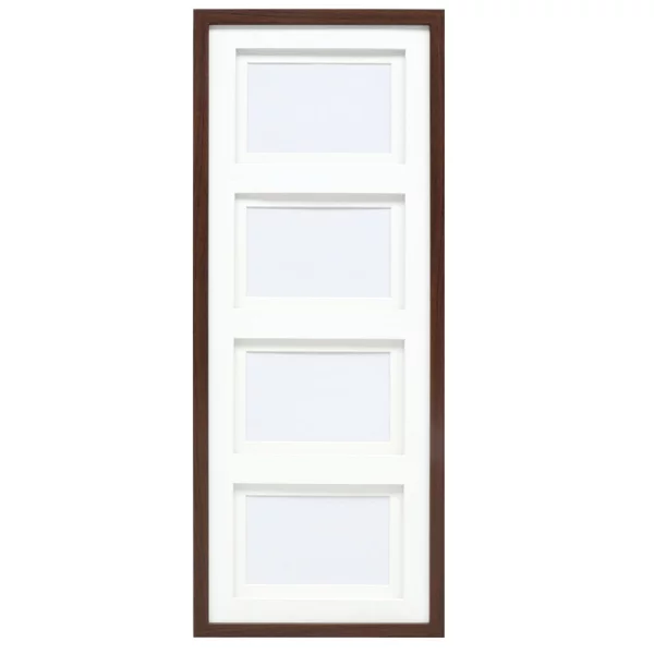 Cadre multi photos en bois Anna pour 6 photos avec passe-partout double 4x10x15 cm | brun | verre standard (2 mm)