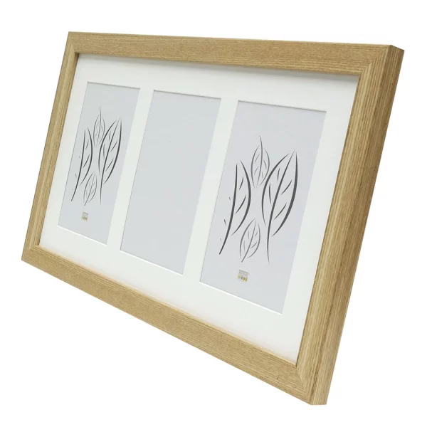 Cadre multi photos Juliette pour 3 photos 13x18 cm | naturel | verre standard (2 mm)