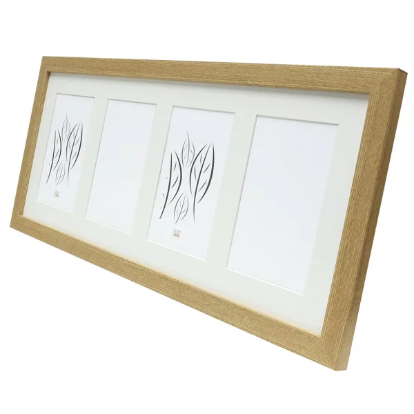 Cadre multi photos Juliette pour 4 photos 13x18 cm | naturel | verre standard (2 mm)