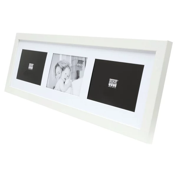 Cadre multi photos Juliette pour 3 photos 10x15 cm | blanc | verre standard (2 mm)