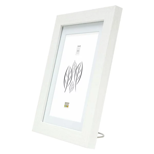 Cadre en bois Juliette avec passe-partout 70x100 cm (60x90 cm) | blanc | verre synthétique (2 mm)