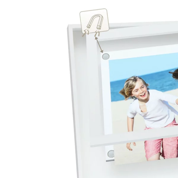Fotorahmen mit Tiefeneffekt 13x18 cm | Weiß | Normalglas (2 mm)