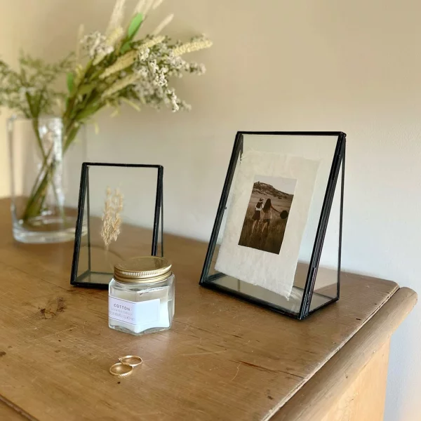 Cadre photo en verre 10x15 cm | argent-transparent | verre standard (2 mm)