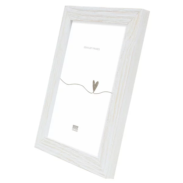 Bilderrahmen Camille aus verwittertem Holz 10x15 cm | weiß | Normalglas (2 mm)