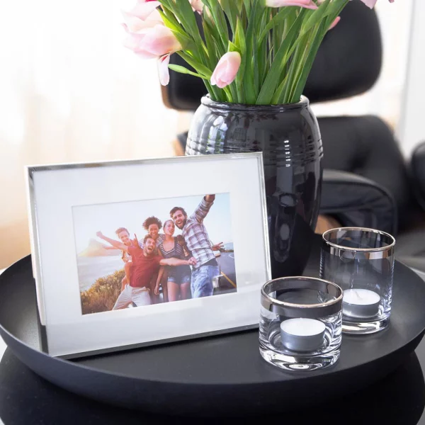 Fotorahmen Rimini mit Passepartout 10x15 cm | Silber | Normalglas (2 mm)