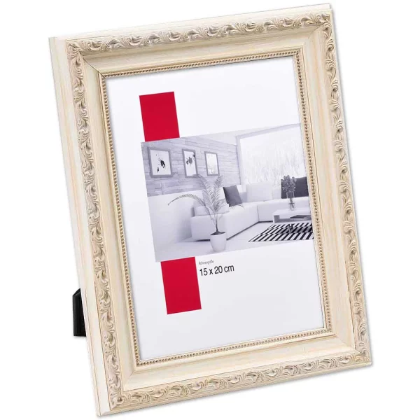 Barock-Bilderrahmen Profil 37 61x91,5 cm | weiß | Normalglas (2 mm)