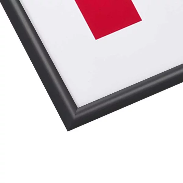 Alu-Bilderrahmen S1 Maßanfertigung schwarz matt | Normalglas (2 mm)