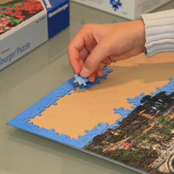 Kunststoff-Puzzlerahmen für 1000 Teile 48x65,2 cm | schwarz | Kunstglas (1,5 mm)